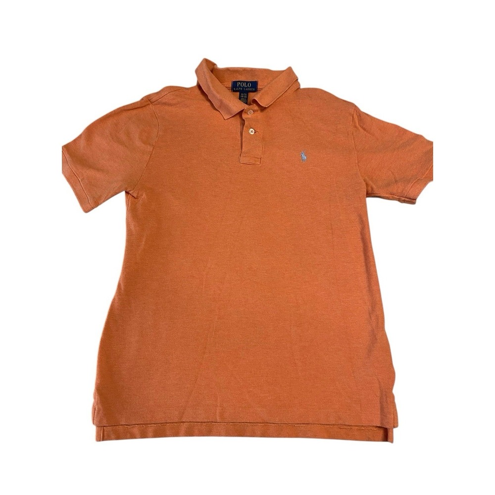 Polo Ralph Lauren Boys XL (18-20) Orange Short Sleeve Pique Cotton Polo Shirt